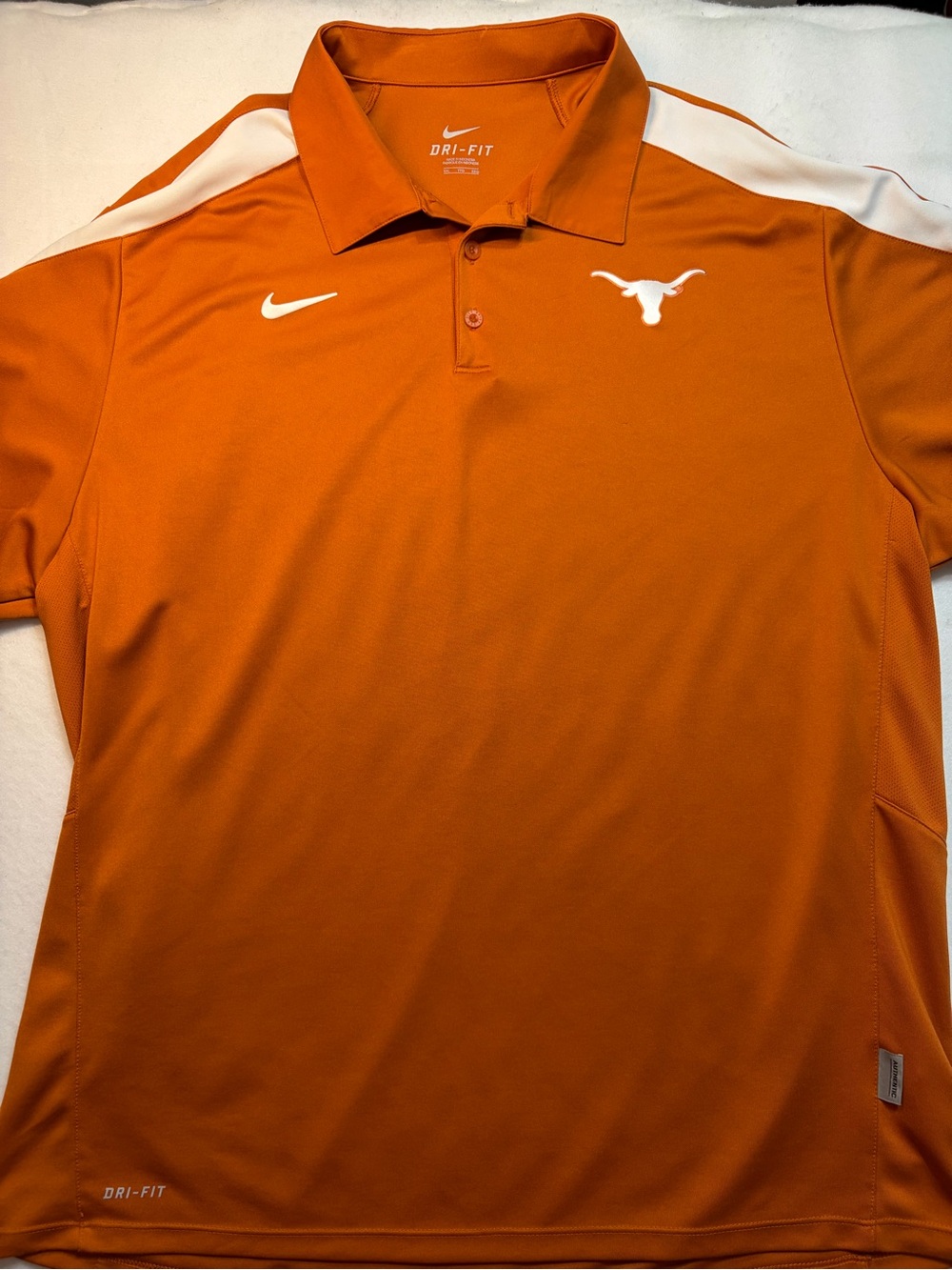 Nike Orange Short-Sleeve Dri-FIT Polo with White Accents